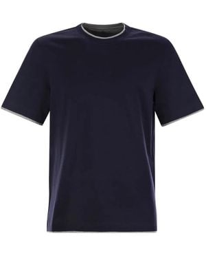 Brunello Cucinelli Slim Fit Crew-Neck T-Shirt - Blue