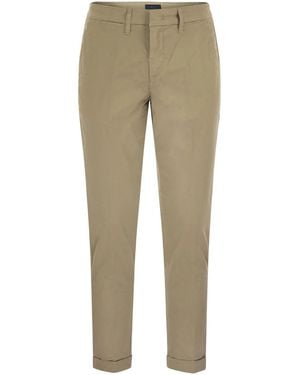 Fay Stretch Gabardine Slim Pants - Natural