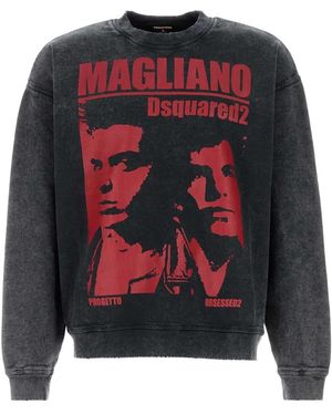 DSquared² Slated Cotton Dsquared X Magliano Sweatshirt - Black