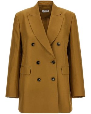 Alberto Biani Linen Viscose Blazer - Natural