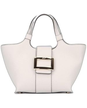 Roger Vivier Mini Belle Vivier Shopping Bag - Natural