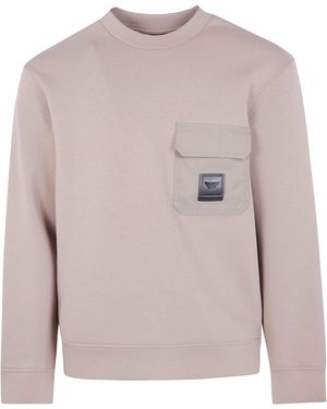 Emporio Armani Round Neck With Pocket Sweatshirt - Pink