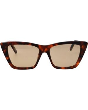 Saint Laurent Havana-Havana- Recycled Acetate Sunglasses - Brown