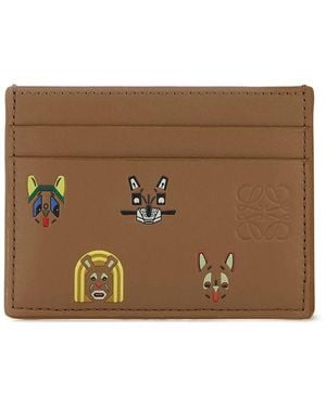 Loewe Plain Cardholder Cats - Brown