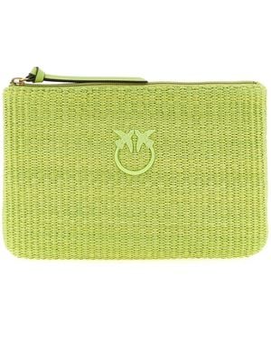 Pinko Raffia Clutch - Green