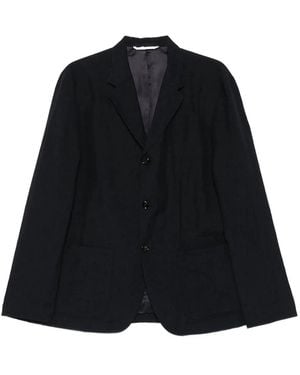 Cellar Door Jake Patch-Pocket Single-Breasted Wool Blend Jacket - Black