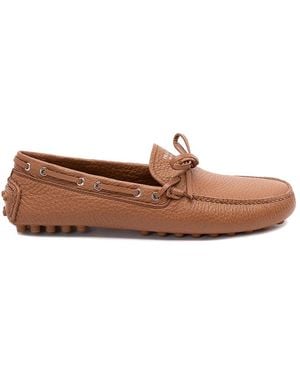 Prada Leather 'Driver' Loafers - Brown