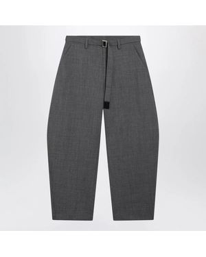 Sacai Wool Pants With Belt - Gray