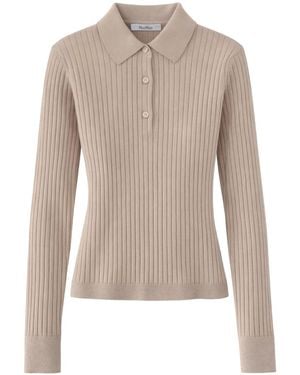 Max Mara Cashmere Polo Shirt - Natural