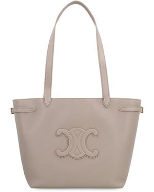 Celine Cabas Anais Cuir Media Leather Tote - Gray