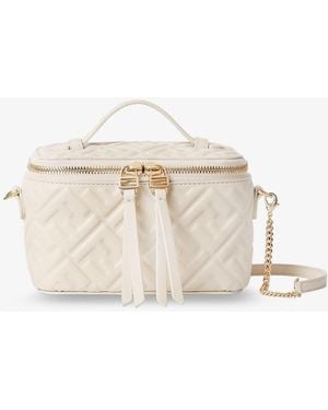 Fendi Vanity Leather Shoulder Bag - Natural