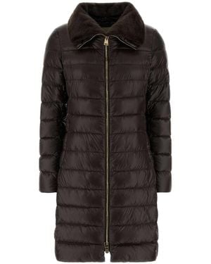 Herno Piumino Con Collo Ecopelliccia - Black