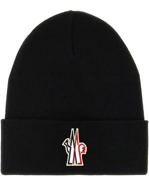 Moncler Logo Patch Beanie - Black