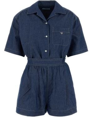 Prada Chambray Jumpsuit - Blue