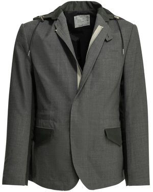 Sacai "X Nylon" Blazer - Black