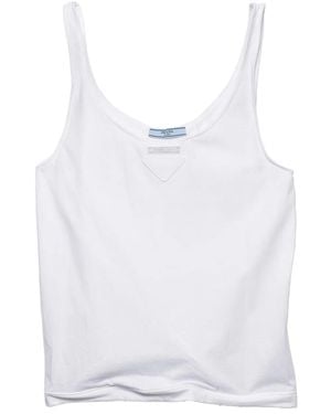 Prada Cotton Jersey Tank Top Clothing - White