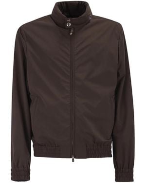 Brunello Cucinelli Nylon Jacket With Membrane And Detachable Hood - Black