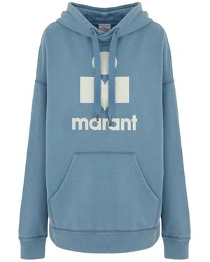 Isabel Marant Logo-Print Hoodie - Blue