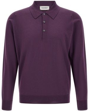 John Smedley 'Dorset' Polo Shirt - Purple