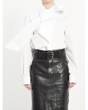 Saint Laurent Cotton Poplin Lavallière Shirt - White