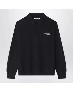 Acne Studios Wool Knit Polo - Blue