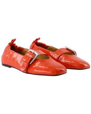 Ganni Butterfly Ballerinas - Red