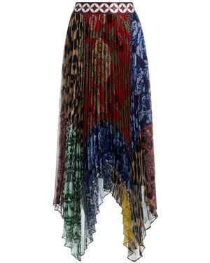 Alice + Olivia Katz Printed Long Skirt - Blue