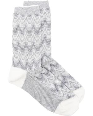 American Vintage Zig-Zag Cotton Socks - Gray