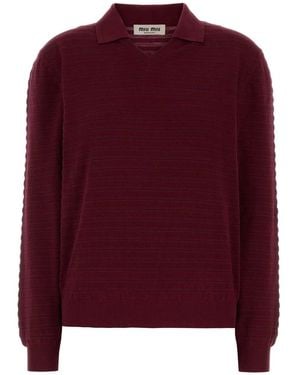 Miu Miu Embroidered Cotton Polo Shirt