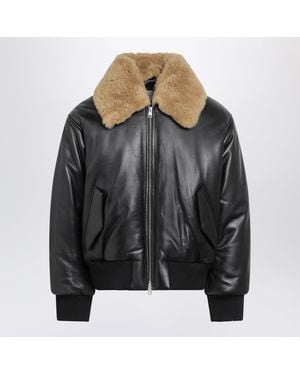 Ami Paris Padded Lambskin Jacket - Black