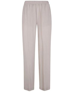 Seventy Crepe Mixed Silk Pants - Gray