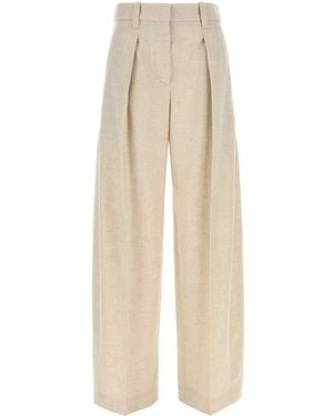Brunello Cucinelli Tailored Pleated Pant - Natural