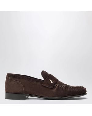 Jimmy Choo Ellis Suede Leather Loafers - Brown
