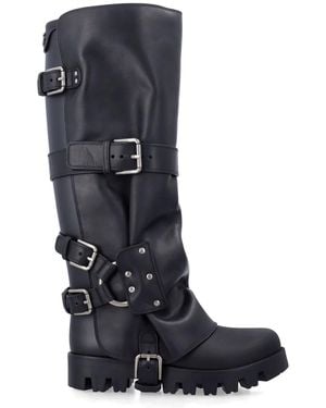 Dolce & Gabbana Dolce & Gabbana Leather Biker Boots - Black