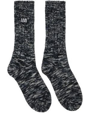 Ami Paris Socks Ami Patch Socks - Black