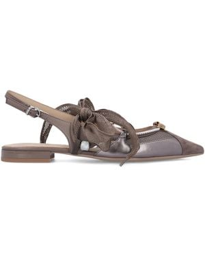 Pinko Gianira 30 Suede/Mesh Slingback Ballerinas - Gray