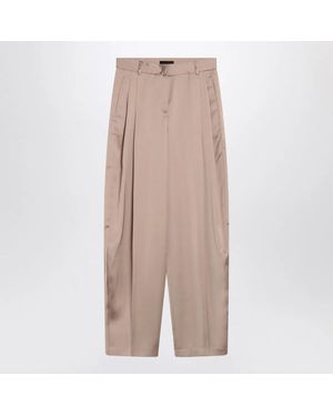 ANDAMANE Wide Greige Trousers - Natural