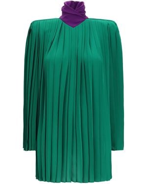Valentino Pleated Georgette Top - Green