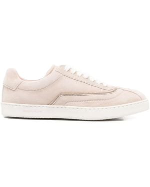 Fabiana Filippi Suede Trainers With Diamond Thread Embroidery - Natural