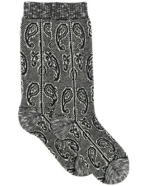 Dries Van Noten Paisley Jacquard Socks - Gray