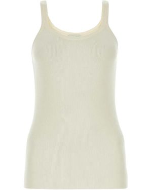 Bottega Veneta Ivory Wool Tank Top - White