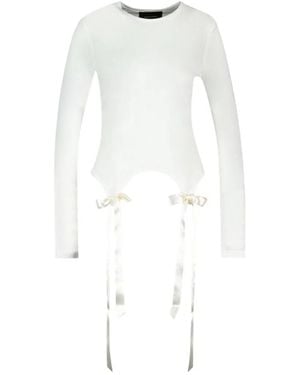 Simone Rocha Bow Tail Easy Long Sleeve T-Shirt - White