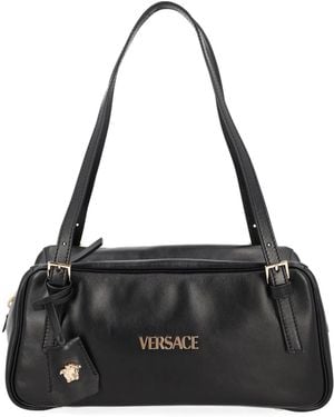 Versace Lamb Skin Shoulder Bag - Black