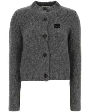 Miu Miu Cashmere Cardigan - Gray