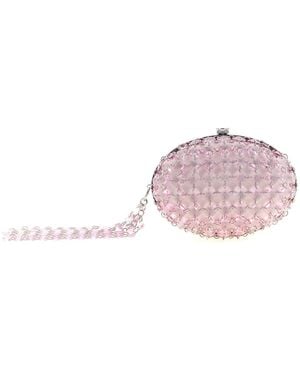 Self-Portrait Self Portrait 'Crystal Chain' Clutch - Pink