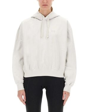 Y-3 3 Hooded Sweatshirt With Logo - White