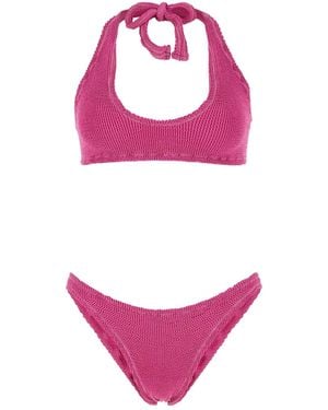 Reina Olga Fuchsia Stretch Nylon Pilou Set Bikini - Pink