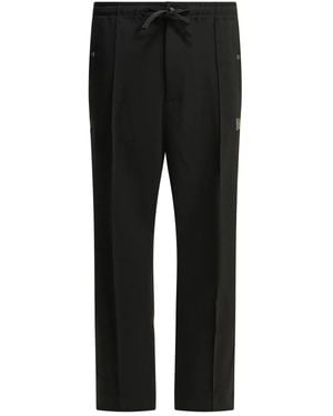 Needles Piping Cowboy Polyester Polyurethane Casual Trousers - Black