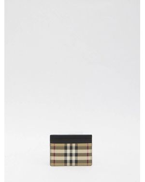 Burberry Check Card Holder - Natural
