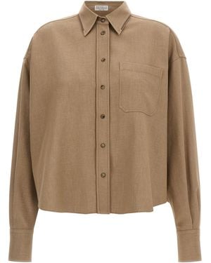 Brunello Cucinelli 'Sparkling' Shirt - Brown